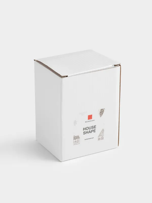 Мүсінше, жарықтандырылған, 12 см, фарфор Р, сүт түстес және қоңыр, Шыршалары бар үй, House shape, image-4