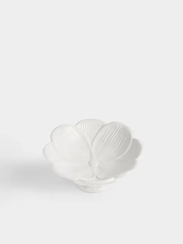 Аяқты ыдыс, 20х9 см, керамика, сүт түстес, Қоян және гүл, Rabbit bloome, image-4