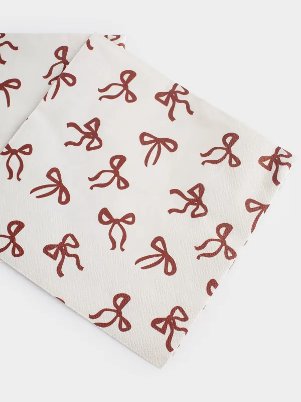 Салфетки бумажные, 33х33 см, Christmas bow, image-3