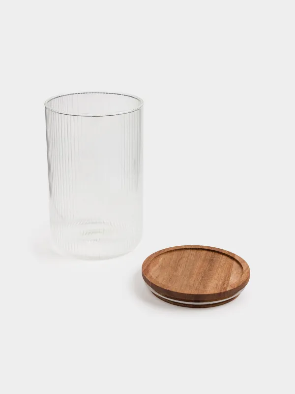 Сусымалы өнімдерге арналған құты, 1,2 л, Б шыны/ағаш, Ravi wood, image-5