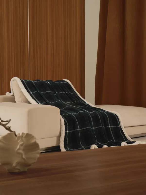 Жамылғы, 130х170 см, шениль/шерпа, қою жасыл, Тор, Hazel, image-3