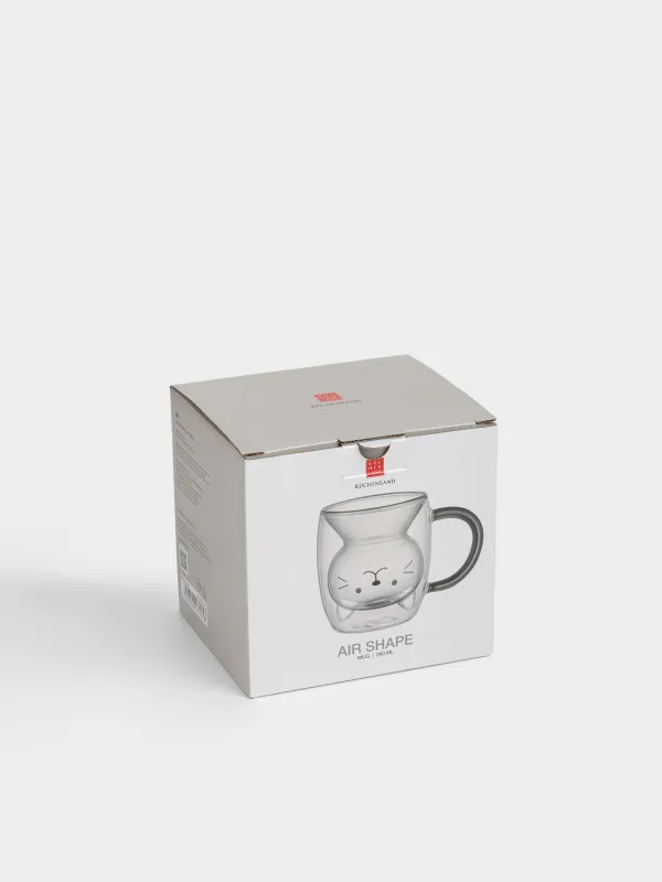 Кружка, 260 мл, стекло Б, Кошка перевернутая, Air shape, image-5