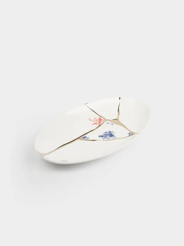 Тағам, 30х18 см, Фарфор N, сопақ, АҚ және алтын, тілек, Revival, image-0
