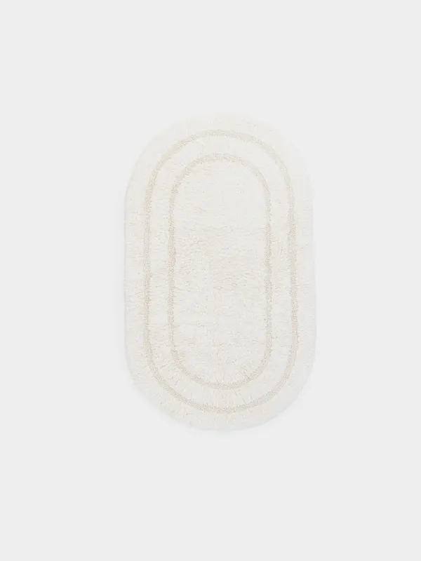 Кілемше, 60x100 см, сопақ, мақта, кілегей, Solo, image-0