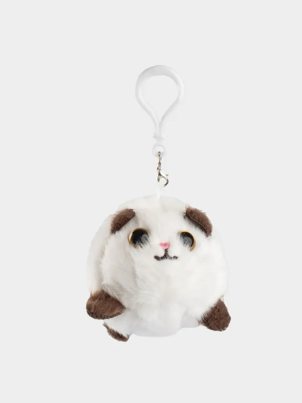 Салпыншақ, 9 см, жұмсақ, бұралатын, полиэстер/пластик, ақ, Мысық, Cat, image-0