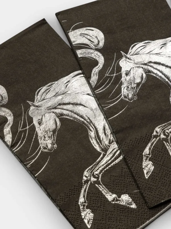 Салфетки бумажные, 33х33 см, 20 шт, Horse silver, image-4