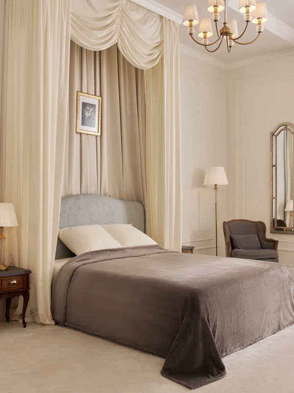 Покрывало, 220х240 см, фланель, коричневое, Flannel, image-5