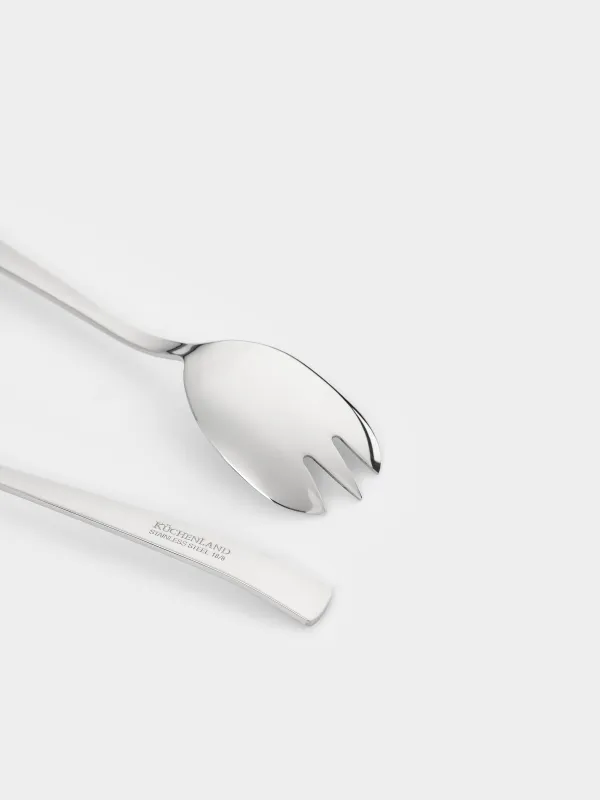 Салатқа арналған құрылғылар, 24 см, 2 зат, қасық/шанышқы, болат, Brugge, image-1