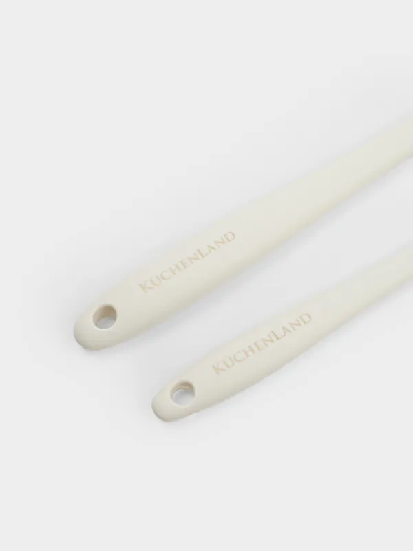 Лопатка-шпатель, 2 шт, силикон, молочная, Кролики с цветами, Natural Easter, image-3