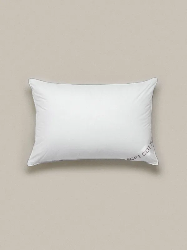 Жастық, 50х70 см, мақта/микрофибра, ақ, күміс жиектері бар, Soft cotton, image-2
