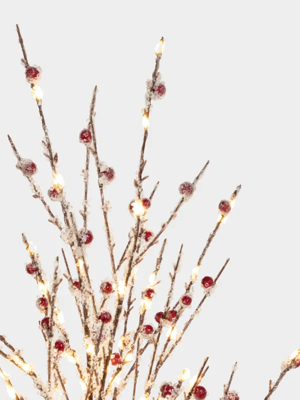 Сәндік ағаш, 1,25 м, жарықтандырылған, пластик, жидектері бар қар басқан бұтақтар, Festive mood, image-2