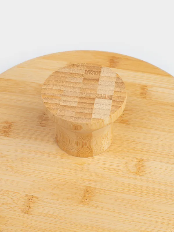 Қақпағы бар тағам, 28x15 см, аяғы бар, бамбук / пластик, дөңгелек, бамбук, image-4