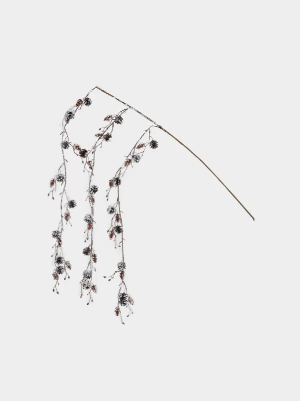 Ветка декоративная, 60 cм, Ледяная ветка с шишками, Conifer delice, image-0