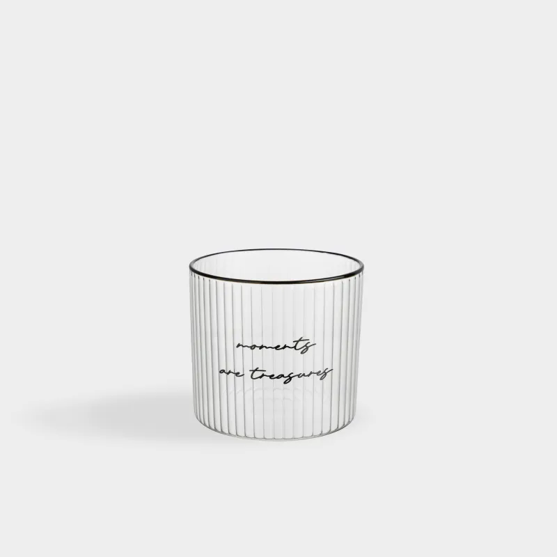 Стақан, 10 см, 420 мл, шыны Р, Moments are treasure, Ribby font, image-1