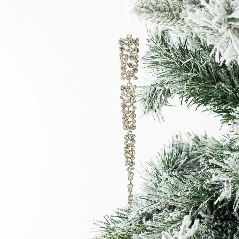 Шырша ойыншығы, 18 см, металл, күміс, Кристалдар, Ice crystal, image-2