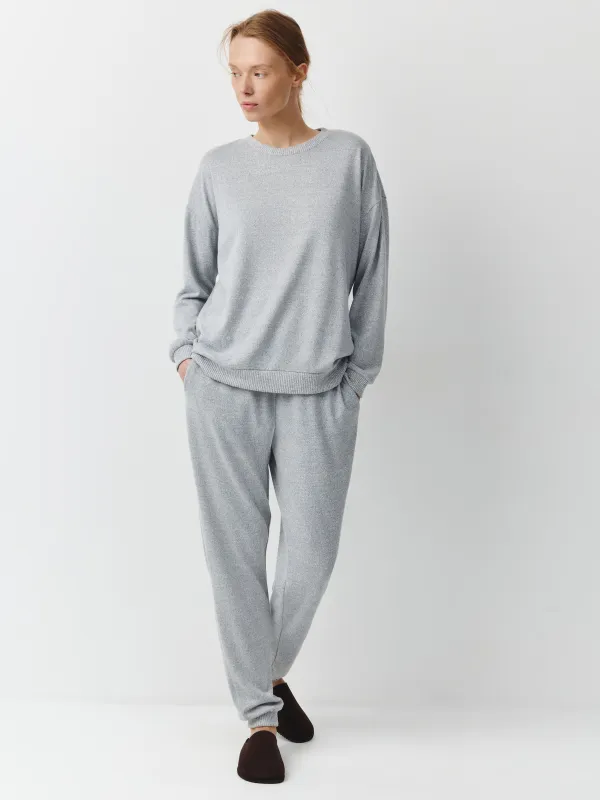 Әйелдер костюмі, өлшемі L, шалбары бар, полиэстер/спандекс, сұр, Bertha, image-0