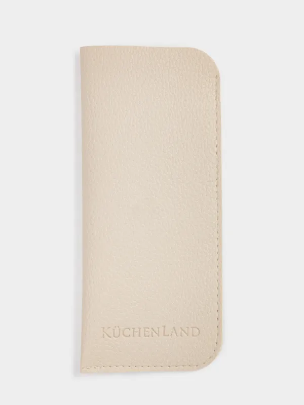 Футляр для очков, 18x8 см, полиуретан, бежевый, Memo, image-0