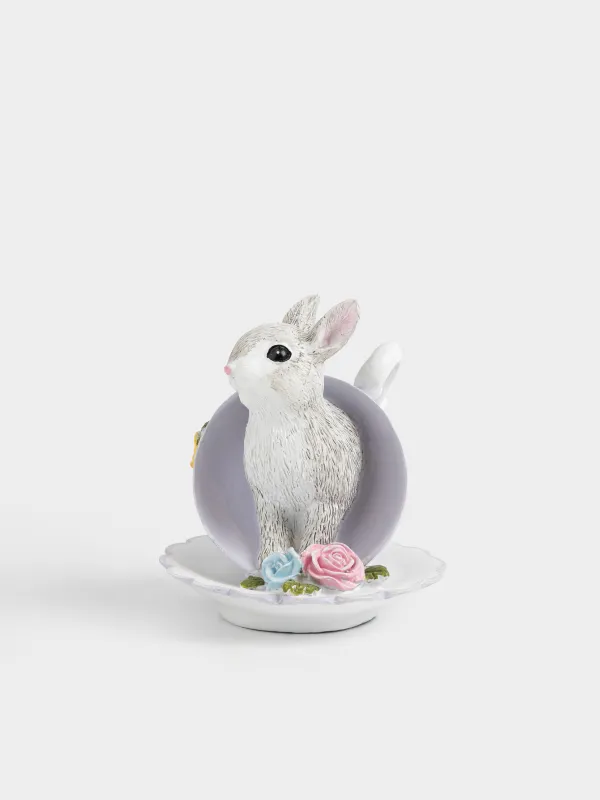 Статуэтка, 11 см, полирезин, цветная, Кролик в чашке, Easter, image-1