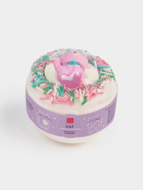 Ваннаға арналған бомба, 130 гр, ойыншығы бар, сүт түстес, Сүтті шоколад, Мысық, Cat, image-4