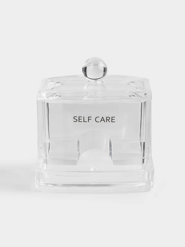 Контейнер для ватных палочек, 9х10 см, с крышкой, пластик, Basic font, image-0