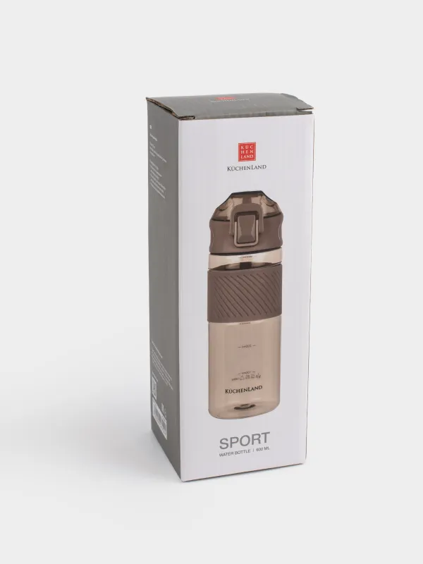 Суға арналған бөтелке, 600 мл, пластик/силикон, қоңыр, Sport, image-5