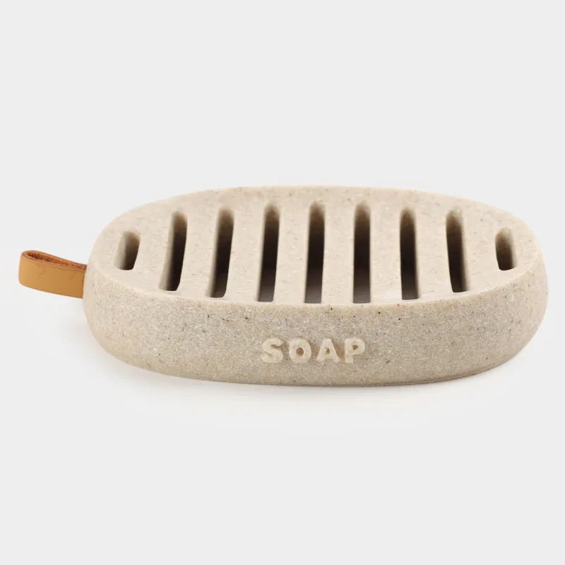 Сабын ыдысы, 13х9 см, полирезин, сопақ, сарғылт-қоңыр, дақ, Dune