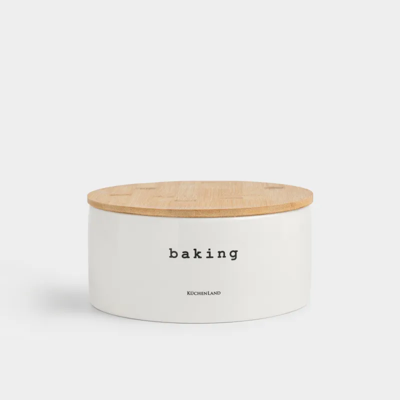 Хлебница, 23х12 см, с разделочной доской, керамика D/бамбук, круглая, молочная, Milk kitchen