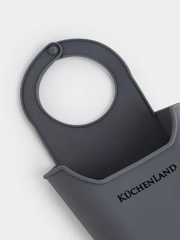 Ас үйге арналған губка ұстағыш, 20х11 см, аспалы, губкасы бар, резеңке, сұр, Keeping, image-4