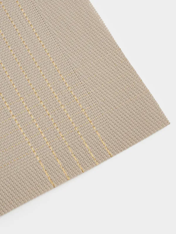 Аспаптарға арналған майлық, 30х45 см, ПВХ/полиэстер, тікбұрышты, құмды, Алтын сызықтар, Solid, image-2