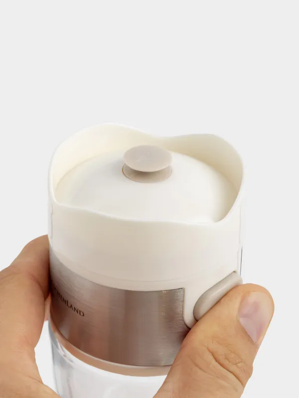 Тұз немесе бұрышқа арналған ыдыс, 12 см, түймесі бар, шыны/пластик, сүт түстес, Milk kitchen, image-3