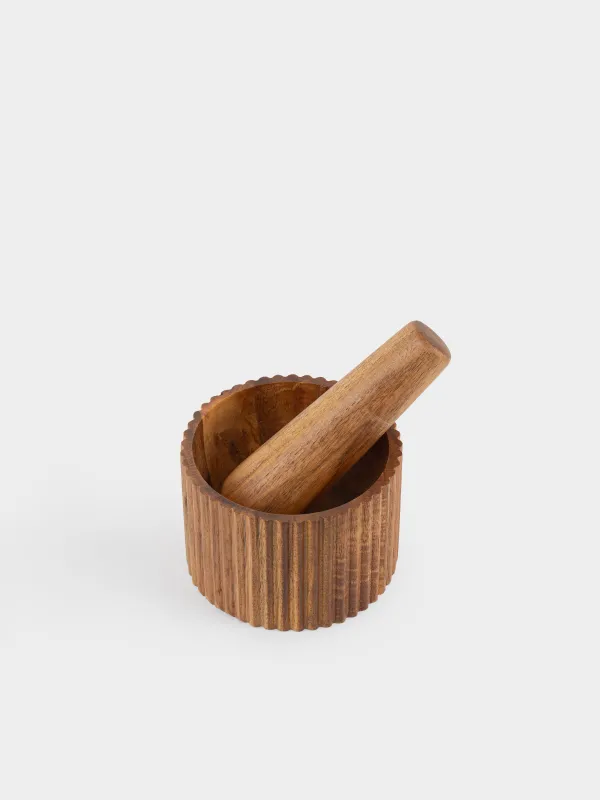 Ступка для специй, 10 см, с пестиком, дерево, круглая, Noble flow, image-4