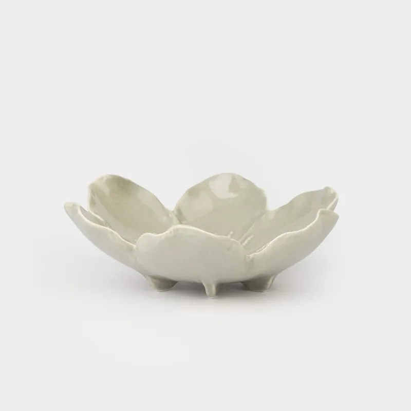 Блюдо глубокое, 18x6 см, фарфор P, зеленое, Цветок, Bloome