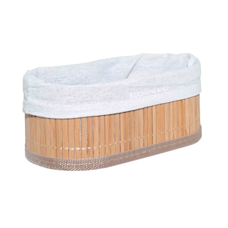 Ас құралдарына арналған себет, 19х10 см, бамбук / мақта, сопақ, сарғылт қоңыр, Stem, image-1