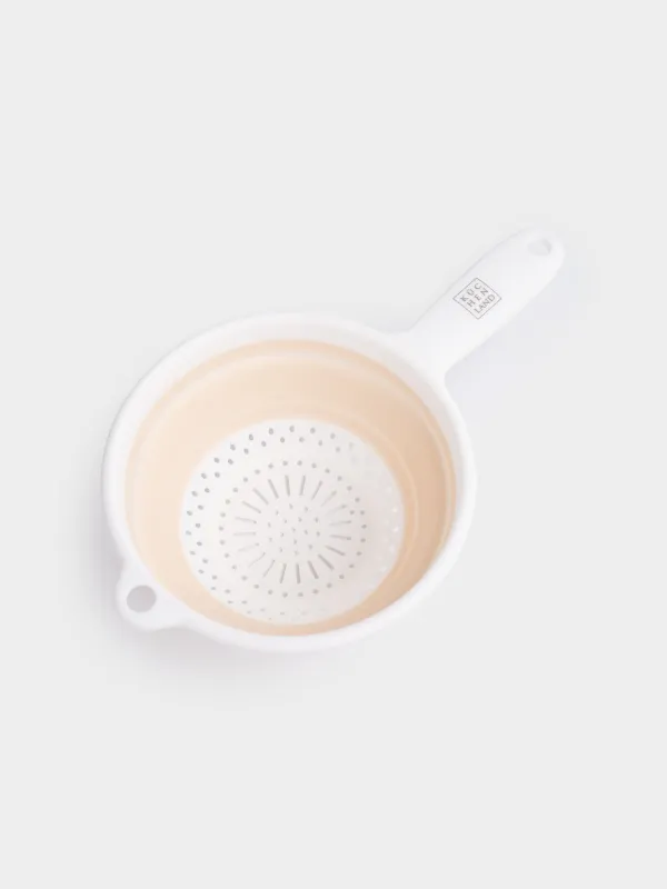 Дуршлаг, 33 см, жиналмалы, тұтқасы бар, пластик/резеңке, сұр-сарғылт қоңыр, Foldaway, image-3