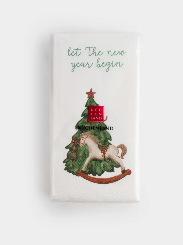 Қағаз майлықтар, 33х33 см, 20 дана, тікбұрыш, ақ, Шырша, Christmas miracle classic, image-4