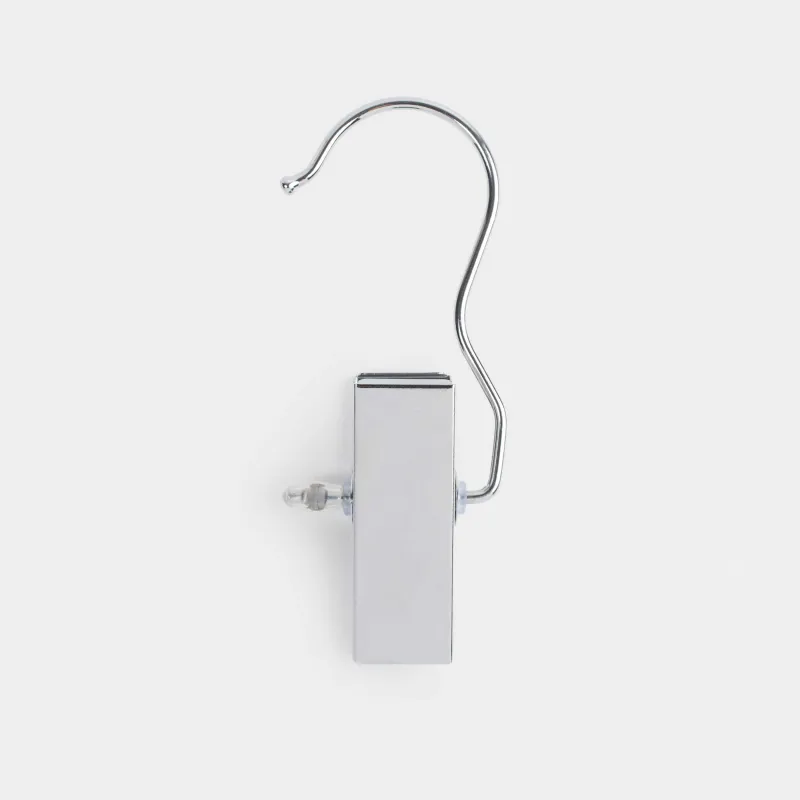 Вешалка для шарфов/платков, 12х4 см, с зажимом, металл/пластик, серебристая, Colorful house