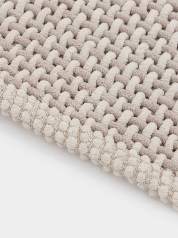 Кілемше, 60х110 см, сырғанауға қарсы, шенил / мақта, бежевый қоңыр, тор, Cosy, image-1