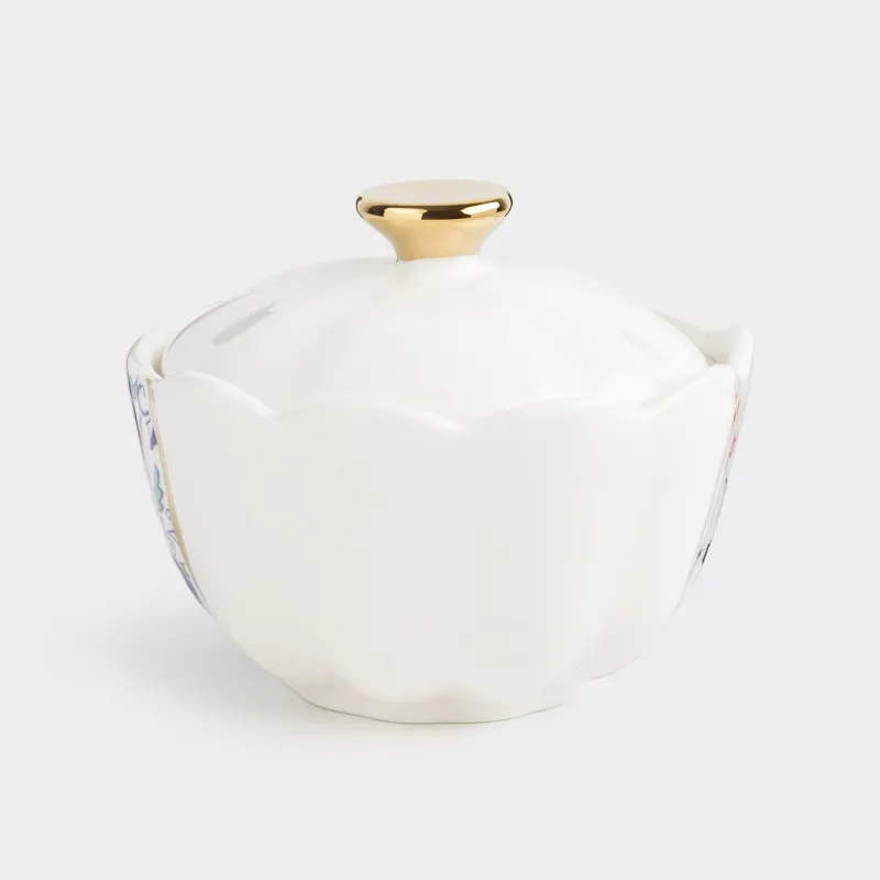 Сахарница, 10 см, 160 мл, фарфор N, бело-золотистая, Кинцуги, Revival, image-2
