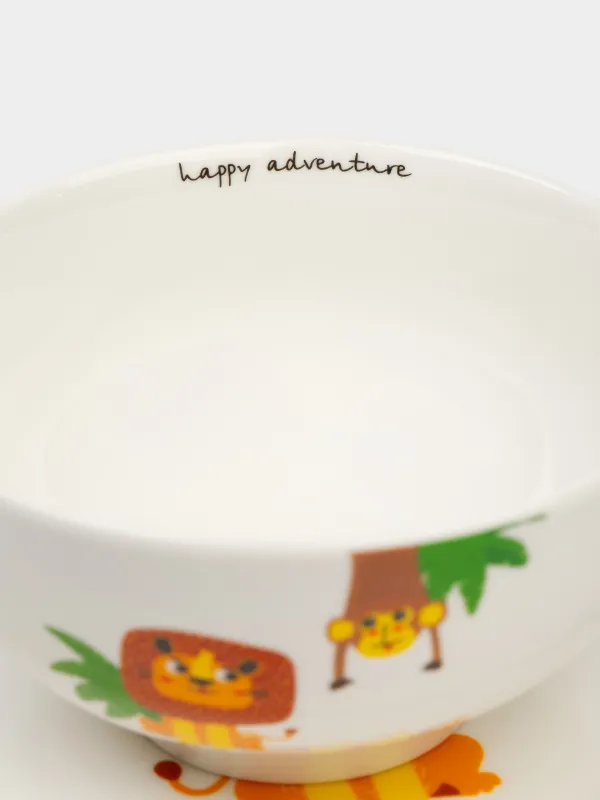 Ыдыс-аяқ жинағы, балаларға арналған, 1 адам, 3 зат, фарфор N, ақ, Жануарлар, Jungle, image-5