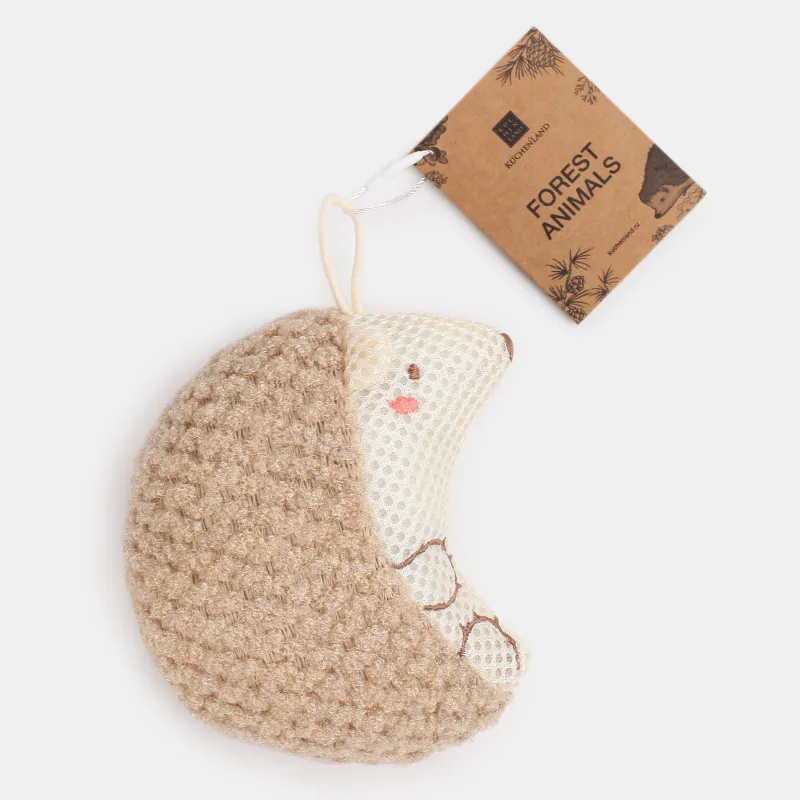 Денені жууға арналған жуғыш зат, 11Х11 см, балаларға арналған, полиэстер / нейлон, сарғылт-қоңыр, кірпі, Forest animals, image-4