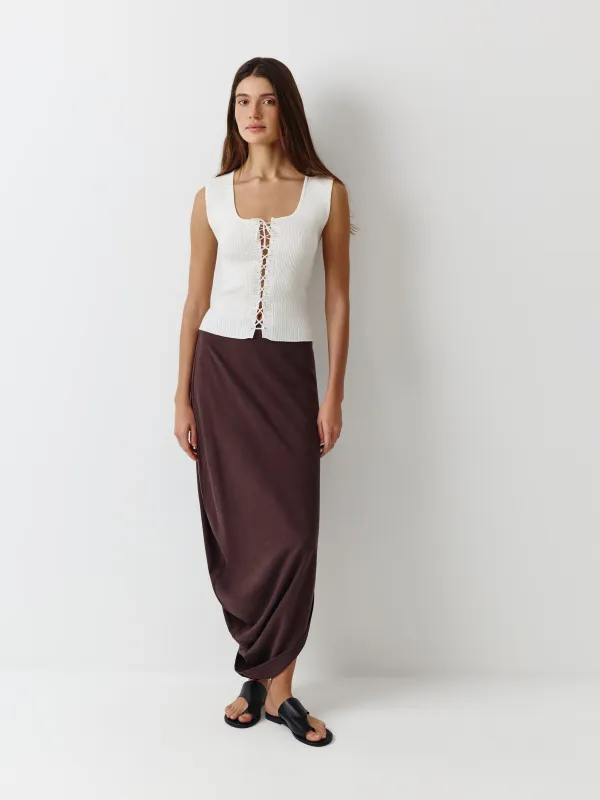 Әйелдер белдемшесі, макси, өлшемі XS, вискоза/зығыр, қоңыр, Blanka, image-2