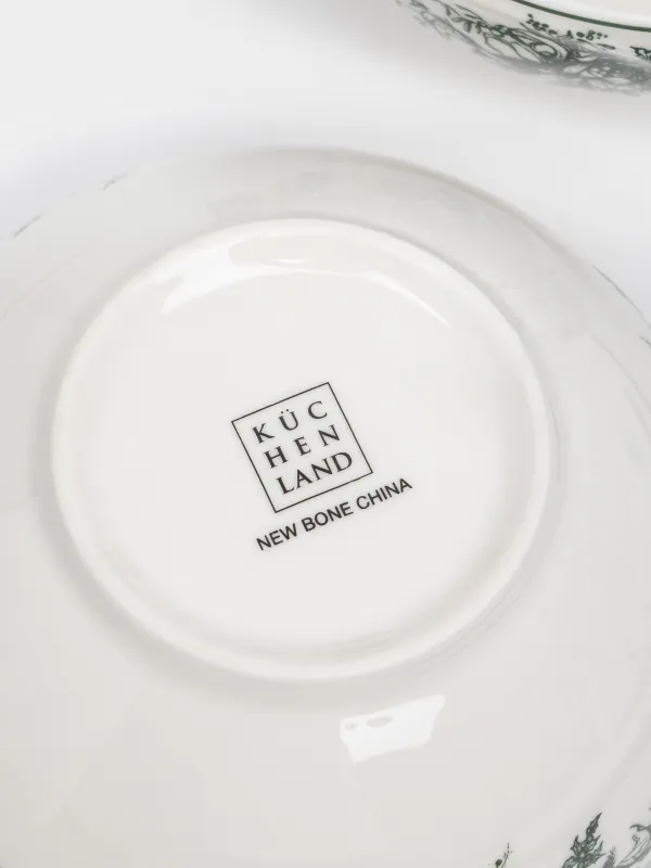 Кесе, 14х7 см, 2 дана, фарфор N, ақ-жасыл, Қысқы гүл шоғы, Winter lace, image-6