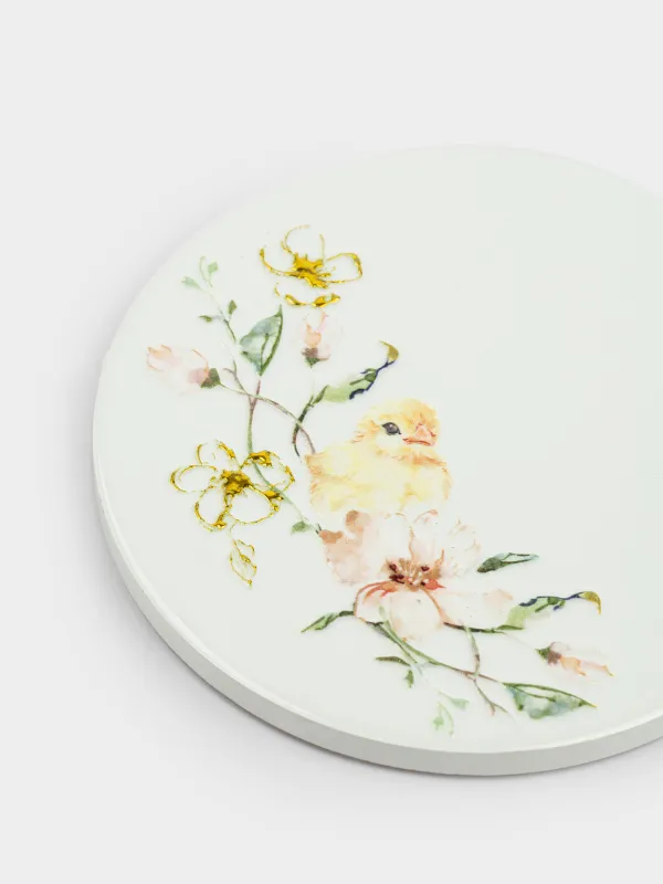 Подставка под кружку, Цыпленок в цветах, Easter, image-1