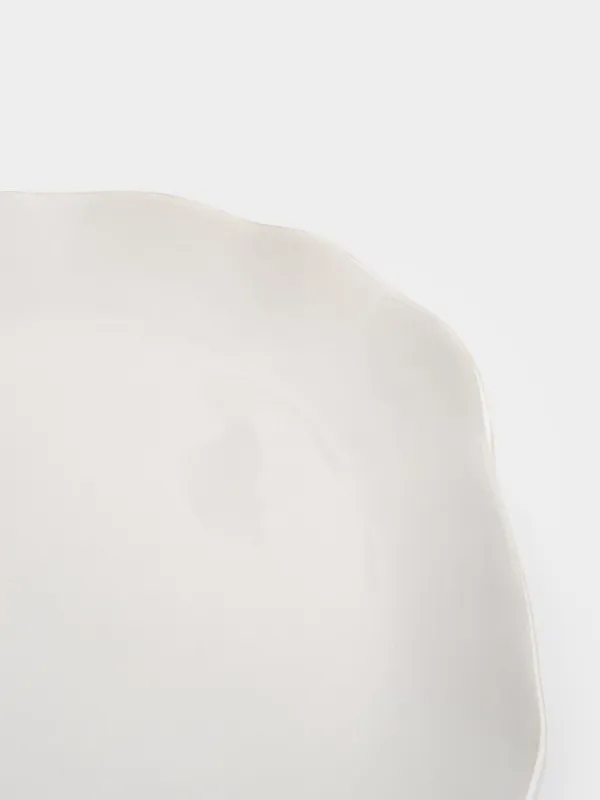 Тарелка обеденная, 27 см, керамика, белая, Неровный край, Bumpy, image-5