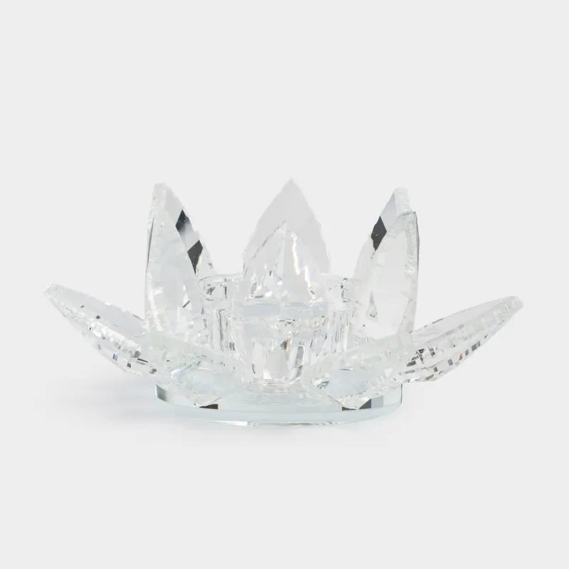 Подсвечник, 13x6 см, для чайной свечи, кристальное стекло, Лотос, Crystal flower