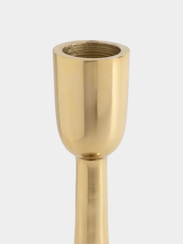 Шам ұстағыш, 13 см, жіңішке шамға арналған, аяқты, металл, алтын түстес, Fantastic gold, image-2
