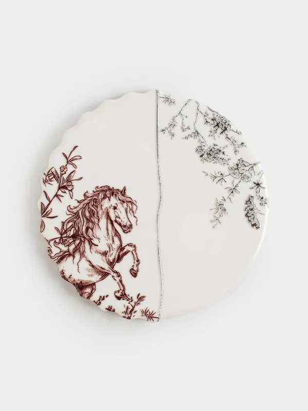 Ыстыққа арналған тұғыр, 20 см, керамика/тығын, дөңгелек, ақ, Жылқы, Kairon horse, image-0