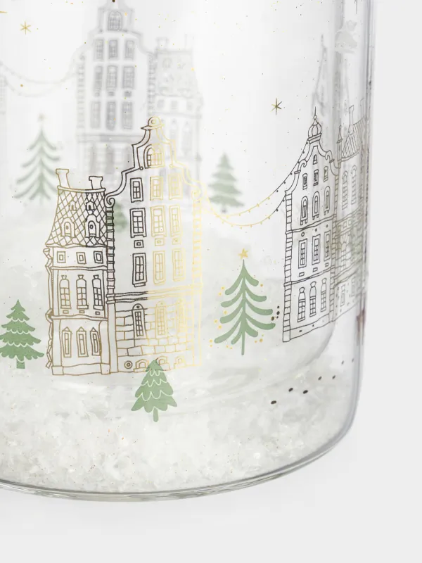 Кружка, 350 мл, с блестками и со снегом, Дома, Air decor, image-3