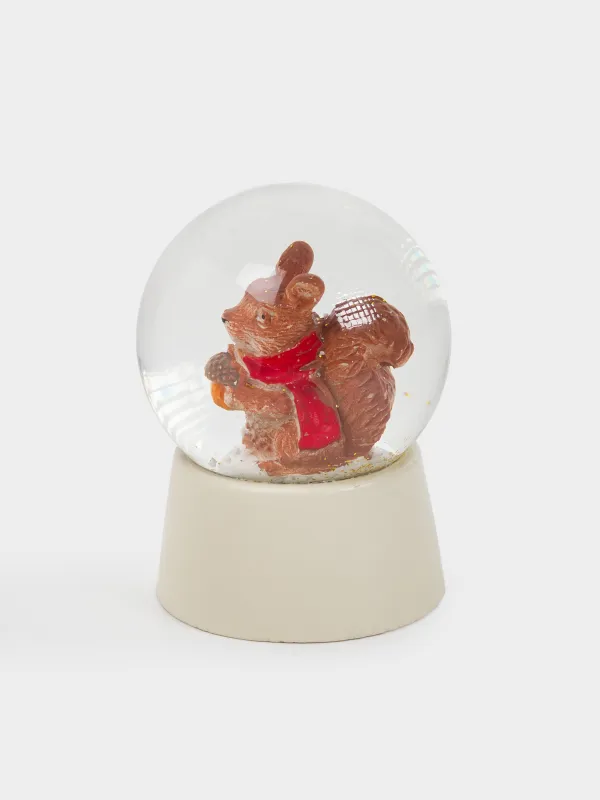 Қарлы шар, 6 см, шыны/полирезин, сүт түстес, Саңырауқұлақ қосылған ақуыз, Forest animals, image-1