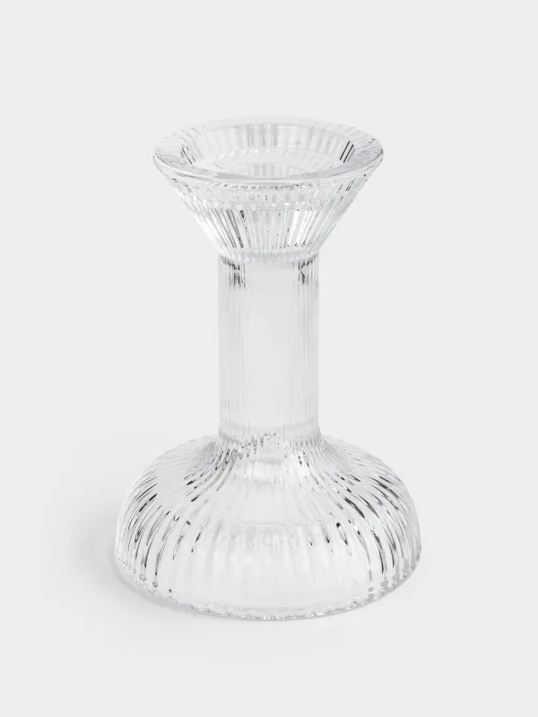 Подсвечник, 12 см, для одной свечи, на ножке, стекло, Ribedic, image-1